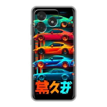 Силиконовый чехол на Honor X5c с принтом машины тачки