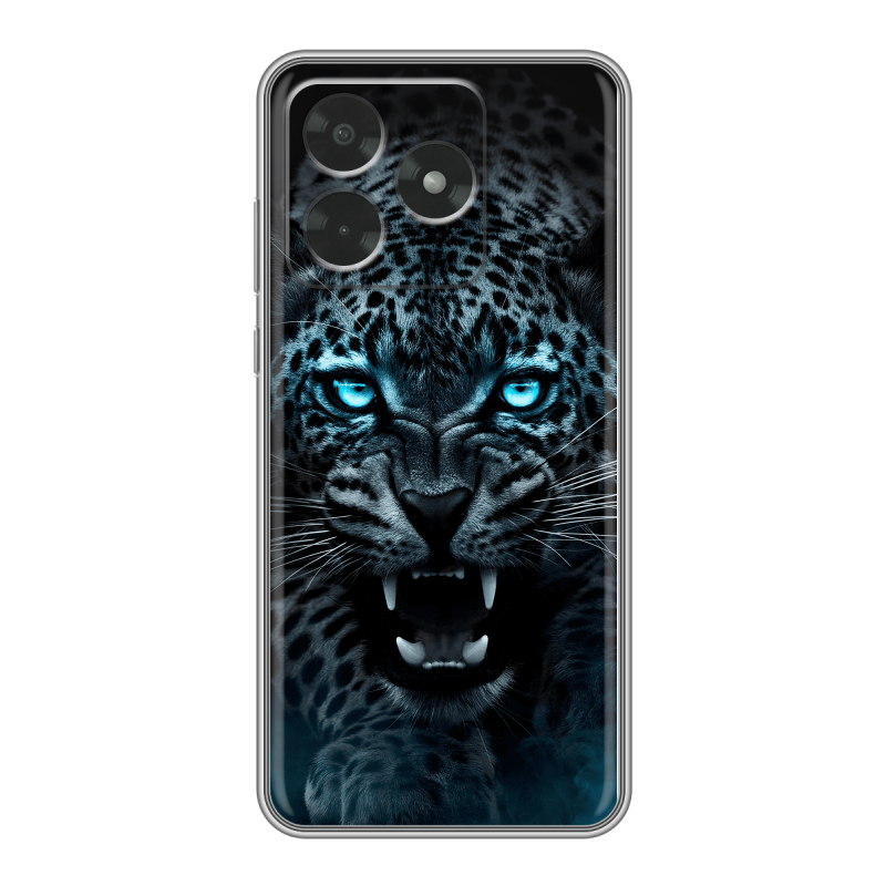 Силиконовый чехол на Honor X5c с принтом Темный леопард Силиконовый чехол на Honor X5c с принтом Темный леопард