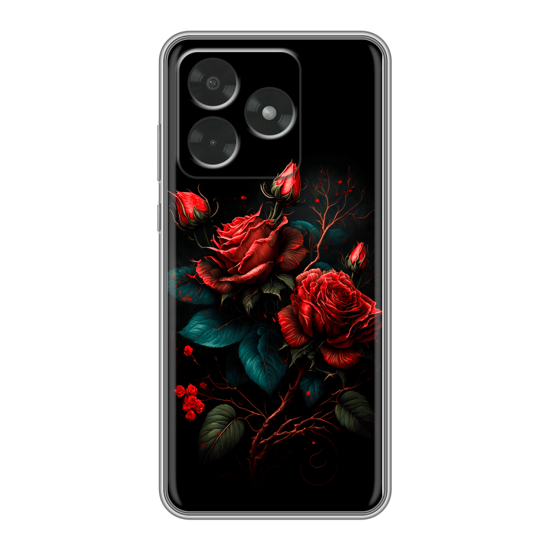 Силиконовый чехол на Honor X5c с принтом Розы красные Силиконовый чехол на Honor X5c с принтом Розы красные