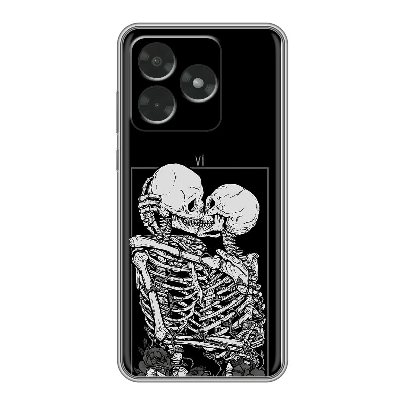 Силиконовый чехол на Honor X5c с принтом Поцелуй скелетов Силиконовый чехол на Honor X5c с принтом Поцелуй скелетов