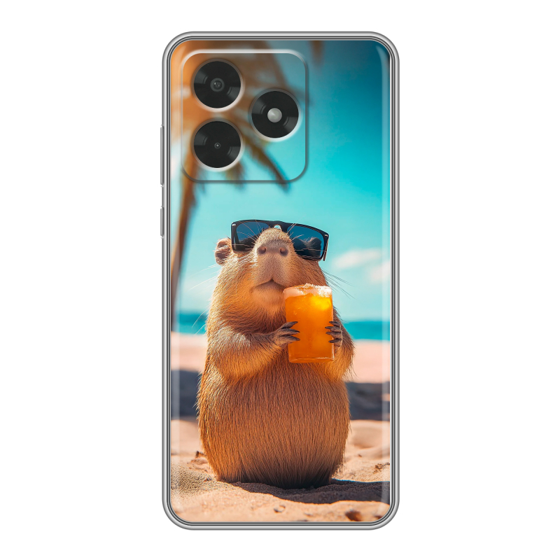 Силиконовый чехол на Honor X5c с принтом Капибара Силиконовый чехол на Honor X5c с принтом Капибара