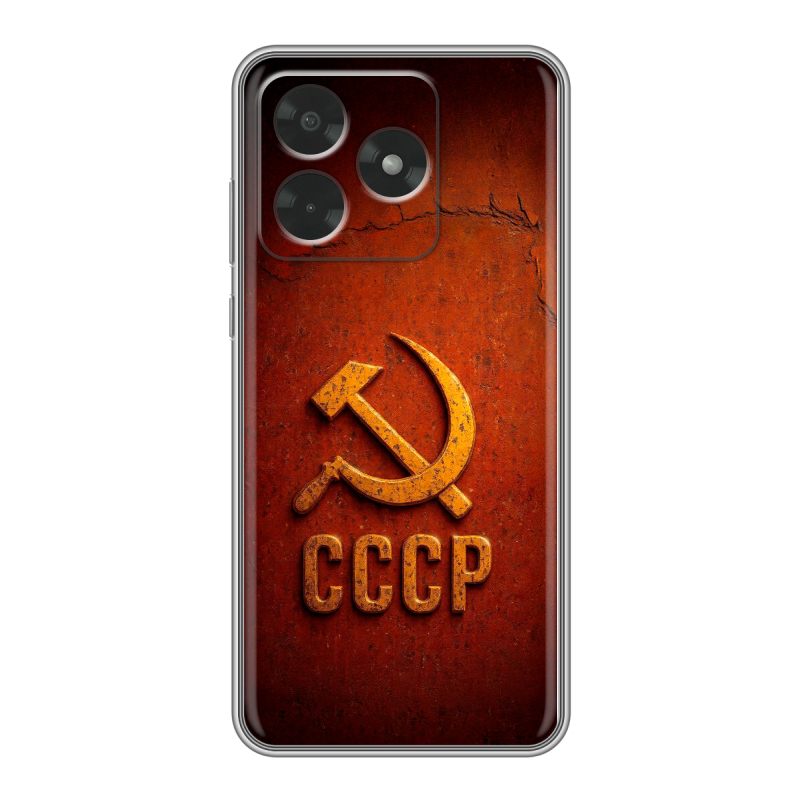 Силиконовый чехол на Honor X5c с принтом Флаг Герб СССР Силиконовый чехол на Honor X5c с принтом Флаг Герб СССР