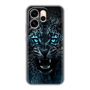 Силиконовый чехол на OPPO Reno15 Pro Max 5G с принтом Темный леопард Силиконовый чехол на OPPO Reno15 Pro Max 5G с принтом Темный леопард