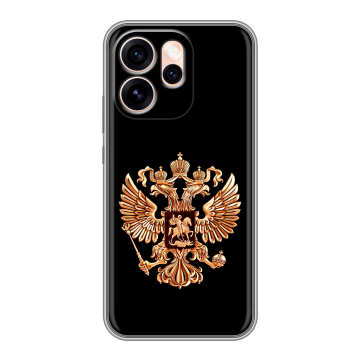 Силиконовый чехол на OPPO Reno15 Pro Max с принтом Герб России золотой Силиконовый чехол на OPPO Reno15 Pro Max с принтом Герб России золотой
