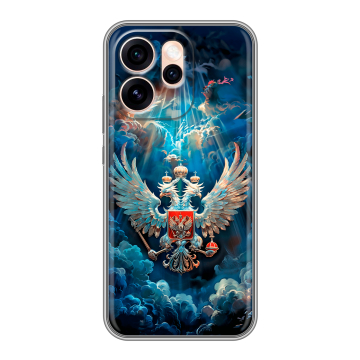 Силиконовый чехол на OPPO Reno15 Pro Max 5G с принтом Герб флаг России