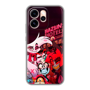 Силиконовый чехол на OPPO Reno15 Pro Max 5G с принтом Hazbin Hotel Отель Хазбин
