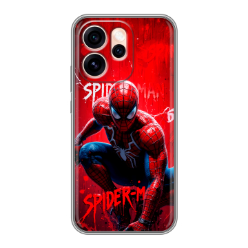 Силиконовый чехол на OPPO Reno15 Pro Max с принтом Spiderman Человек паук Силиконовый чехол на OPPO Reno15 Pro Max с принтом Spiderman Человек паук