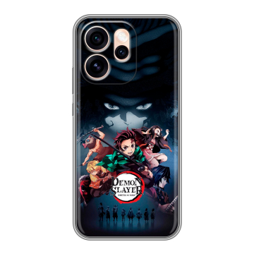 Силиконовый чехол на OPPO Reno15 Pro Max с принтом Demon Slayer Клинок рассекающий демонов