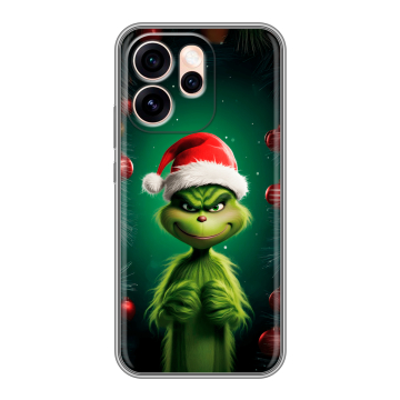 Силиконовый чехол на OPPO Reno15 Pro Max с принтом Гринч Новый год Рождество