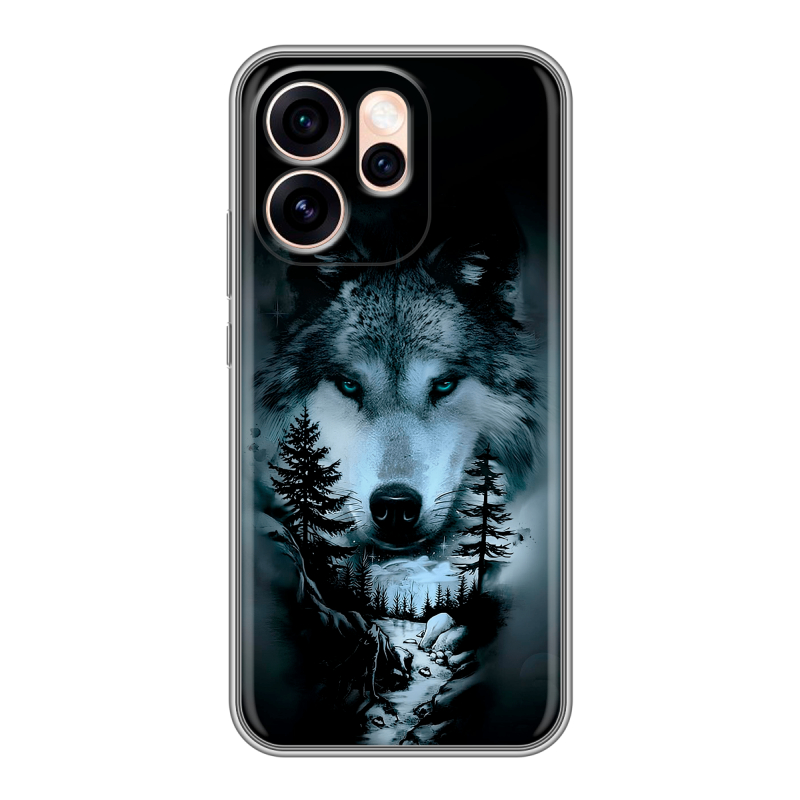 Силиконовый чехол на OPPO Reno15 Pro Max 5G с принтом Лесной волк Силиконовый чехол на OPPO Reno15 Pro Max 5G с принтом Лесной волк