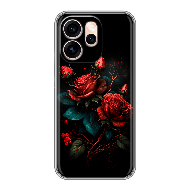Силиконовый чехол на OPPO Reno15 Pro Max с принтом Розы красные Силиконовый чехол на OPPO Reno15 Pro Max с принтом Розы красные