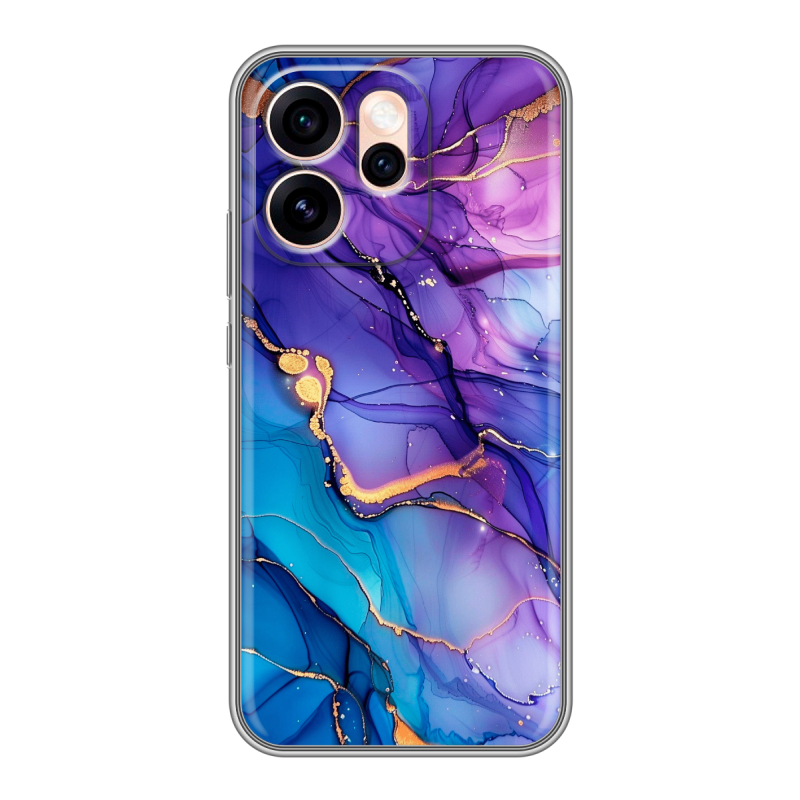 Силиконовый чехол на OPPO Reno15 Pro Max с принтом синий мрамор Силиконовый чехол на OPPO Reno15 Pro Max с принтом синий мрамор