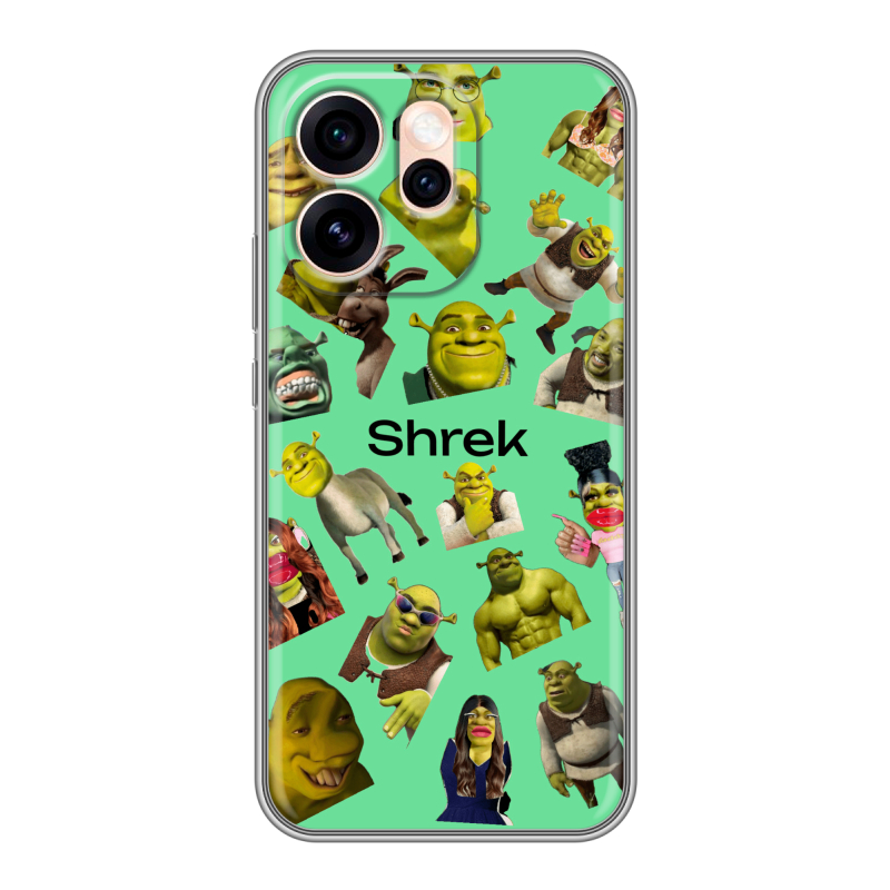 Силиконовый чехол на OPPO Reno15 Pro Max с принтом Шрек Shrek Силиконовый чехол на OPPO Reno15 Pro Max с принтом Шрек Shrek