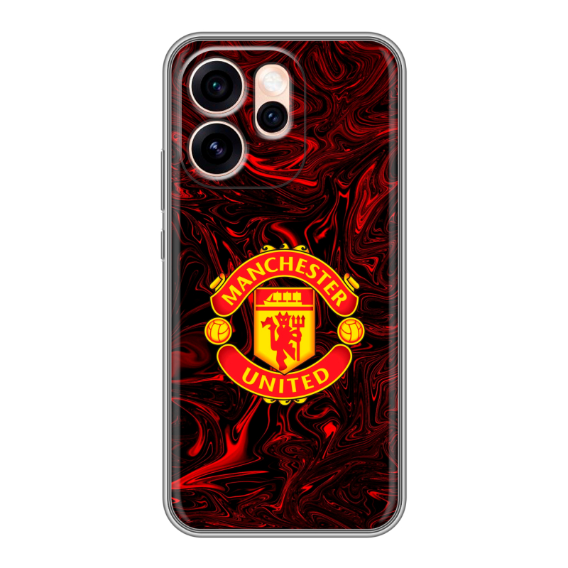 Силиконовый чехол на OPPO Reno15 Pro Max с принтом Manchester United Силиконовый чехол на OPPO Reno15 Pro Max с принтом Manchester United