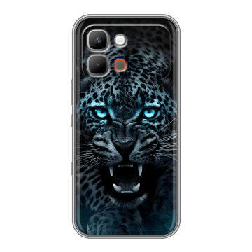 Силиконовый чехол на INFINIX Note Edge с принтом Темный леопард Силиконовый чехол на INFINIX Note Edge с принтом Темный леопард