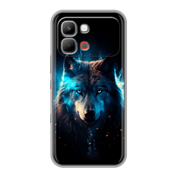 Силиконовый чехол на INFINIX Note Edge с принтом Волк ночной