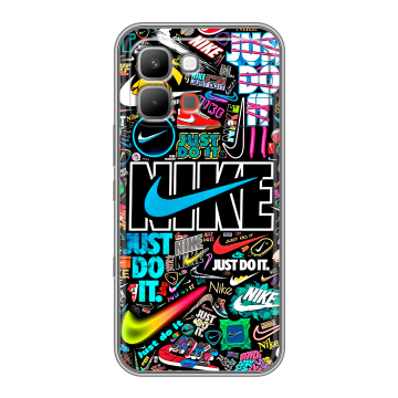 Силиконовый чехол на INFINIX Note Edge с принтом найк nike черный Силиконовый чехол на INFINIX Note Edge с принтом найк nike черный