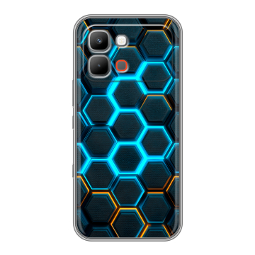 Силиконовый чехол на INFINIX Note Edge с принтом Неоновые соты Силиконовый чехол на INFINIX Note Edge с принтом Неоновые соты