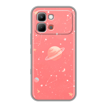 Силиконовый чехол на INFINIX Note Edge с принтом Розовый космос Силиконовый чехол на INFINIX Note Edge с принтом Розовый космос