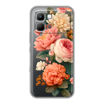 Силиконовый чехол на INFINIX Note Edge с принтом цветы