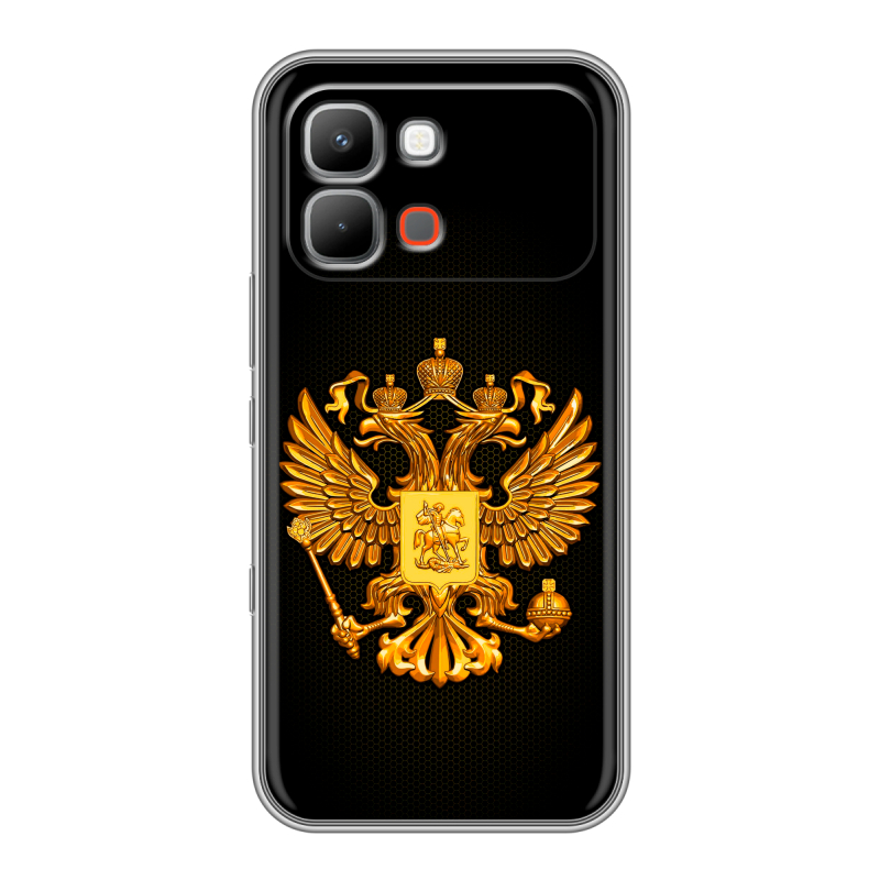Силиконовый чехол на INFINIX Note Edge с принтом Герб России желтый Силиконовый чехол на INFINIX Note Edge с принтом Герб России желтый
