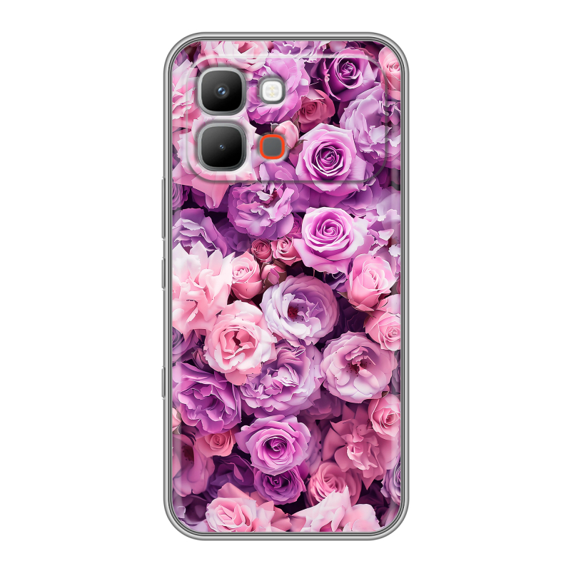 Силиконовый чехол на INFINIX Note Edge с принтом лавандовые розы Силиконовый чехол на INFINIX Note Edge с принтом лавандовые розы
