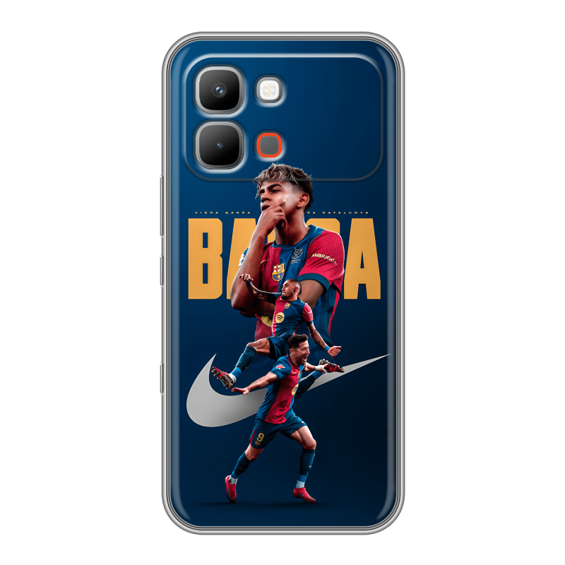 Силиконовый чехол на INFINIX Note Edge с принтом Барселона Barca Yamal Силиконовый чехол на INFINIX Note Edge с принтом Барселона Barca Yamal