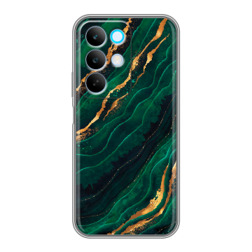 Силиконовый чехол на Realme C85 с принтом Мрамор зеленое золото Силиконовый чехол на Realme C85 с принтом Мрамор зеленое золото