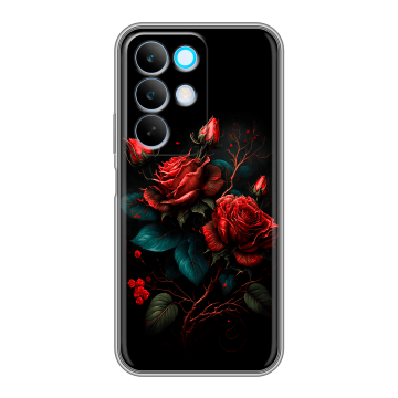 Силиконовый чехол на Realme C85 с принтом Розы красные Силиконовый чехол на Realme C85 с принтом Розы красные