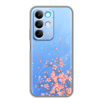 Силиконовый чехол на Realme C85 с принтом Ветка сакуры Силиконовый чехол на Realme C85 с принтом Ветка сакуры