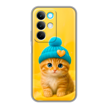 Силиконовый чехол на Realme C85 с принтом Котенок в шапке Силиконовый чехол на Realme C85 с принтом Котенок в шапке
