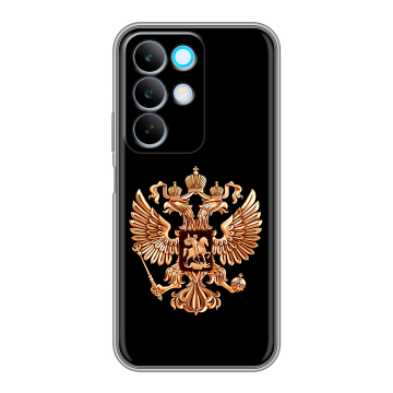 Силиконовый чехол на Realme C85 с принтом Герб России золотой Силиконовый чехол на Realme C85 с принтом Герб России золотой