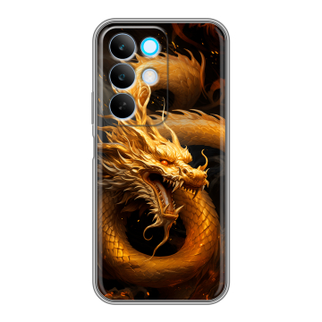 Силиконовый чехол на Realme C85 с принтом Золотой дракон Силиконовый чехол на Realme C85 с принтом Золотой дракон
