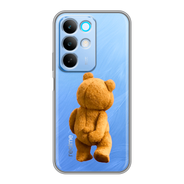 Силиконовый чехол на Realme C85 с принтом Медведь