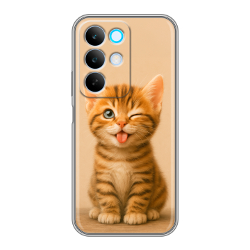 Силиконовый чехол на Realme C85 с принтом котенок