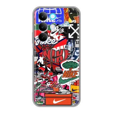 Силиконовый чехол на Realme C85 с принтом Найк Nike яркий