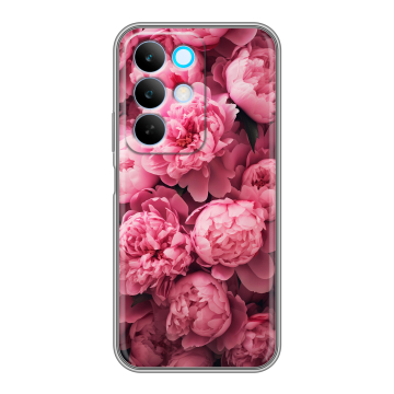Силиконовый чехол на Realme C85 с принтом цветы пионы