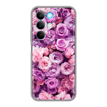 Силиконовый чехол на Realme C85 с принтом лавандовые розы