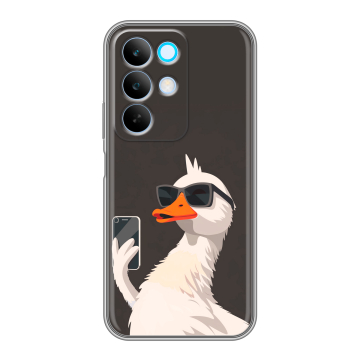 Силиконовый чехол на Realme C85 с принтом утка в очках