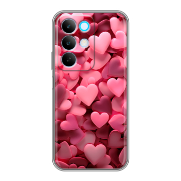 Силиконовый чехол на Realme C85 с принтом розовые сердечки Силиконовый чехол на Realme C85 с принтом розовые сердечки