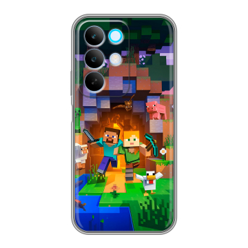 Силиконовый чехол на Realme C85 с принтом Майнкрафт Minecraft Силиконовый чехол на Realme C85 с принтом Майнкрафт Minecraft