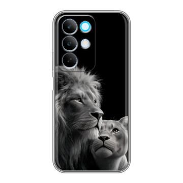 Силиконовый чехол на Realme C85 с принтом Лев кошки Силиконовый чехол на Realme C85 с принтом Лев кошки