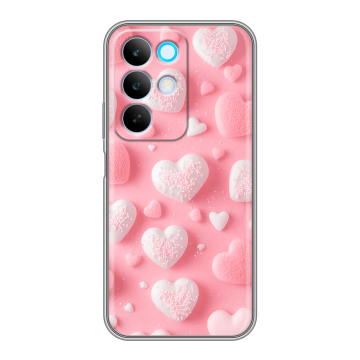 Силиконовый чехол на Realme C85 с принтом Сердечки