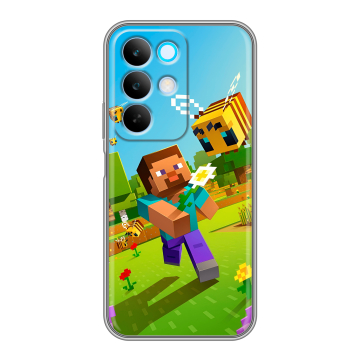 Силиконовый чехол на Realme C85 с принтом Майнкрафт Minecraft