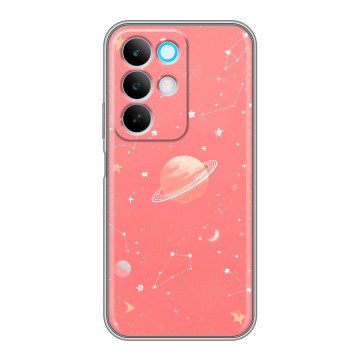 Силиконовый чехол на Realme C85 с принтом Розовый космос