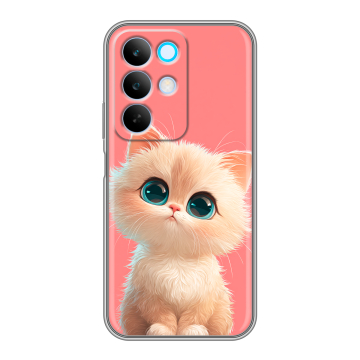 Силиконовый чехол на Realme C85 с принтом Розовый котенок