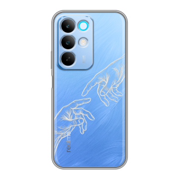 Силиконовый чехол на Realme C85 с принтом Сотворение мира