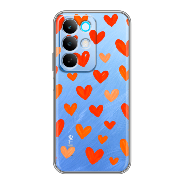 Силиконовый чехол на Realme C85 с принтом Сердечки