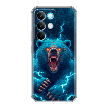 Силиконовый чехол на Realme C85 с принтом Медведь