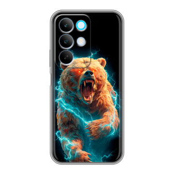 Силиконовый чехол на Realme C85 с принтом Медведь